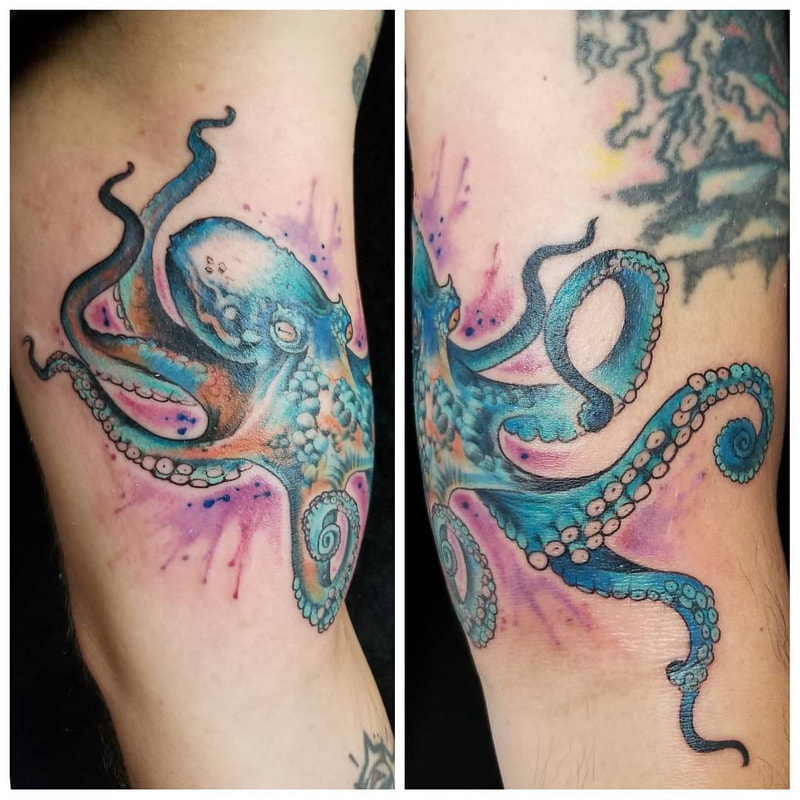 octopus,octopoda,watercolor,tattoo,Overlord Tattoo Shop Palm Coast FL